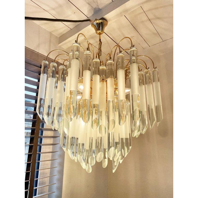 Brown Vintage Glass Chandelier in the style of Paolo Venini, 1970s For Sale - Image 8 of 12