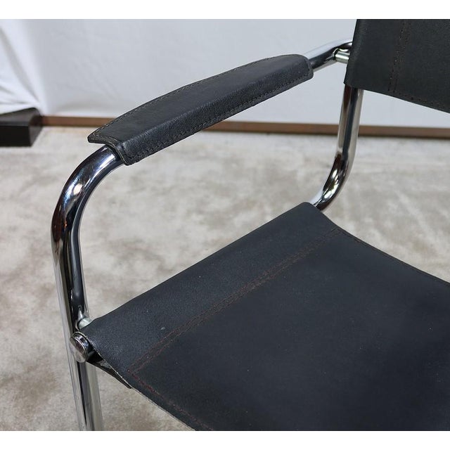 Metal Chromed Metal Chair in Black Leather by Breuer, 1970 For Sale - Image 7 of 18