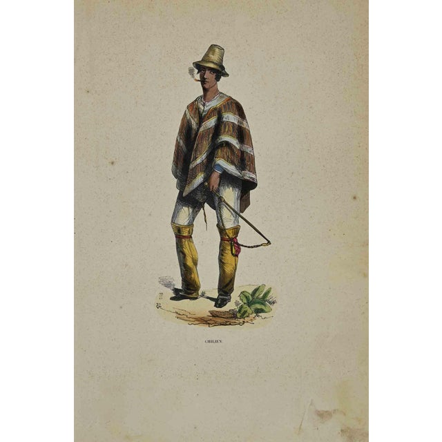 Chilien is a hand colored lithographs made by Auguste Wahlen in 1844. Good conditions. The artwork belongs to the Suite...