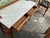 Wood Early 20th Century Victorian-Style Rolling Work Cabinet With Marble Top and Decorative Tile For Sale - Image 7 of 7
