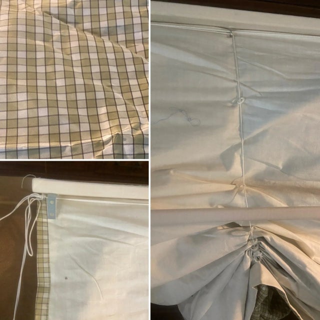 American Silk Mill (Asm) Plaid Roman Balloon Shade - 25” W For Sale In Savannah - Image 6 of 10