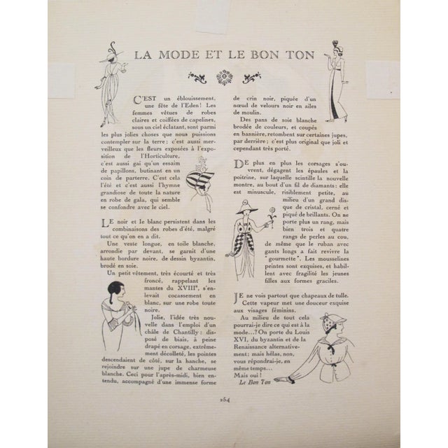 1913 Gazette du Bon Ton Fashion Plate, Robe pour Deauville For Sale - Image 5 of 6