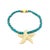 Metal Majestic Starfish Charm Turquoise & Yellow Heart Beaded Anklet For Sale - Image 7 of 7