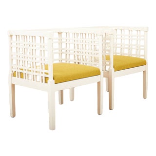 Armchairs in Wooden Frame, Set of 2 For Sale
