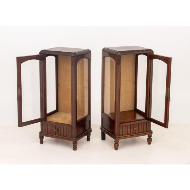 Art Deco Art Deco Walnut Display Cabinets, Pair For Sale - Image 3 of 11