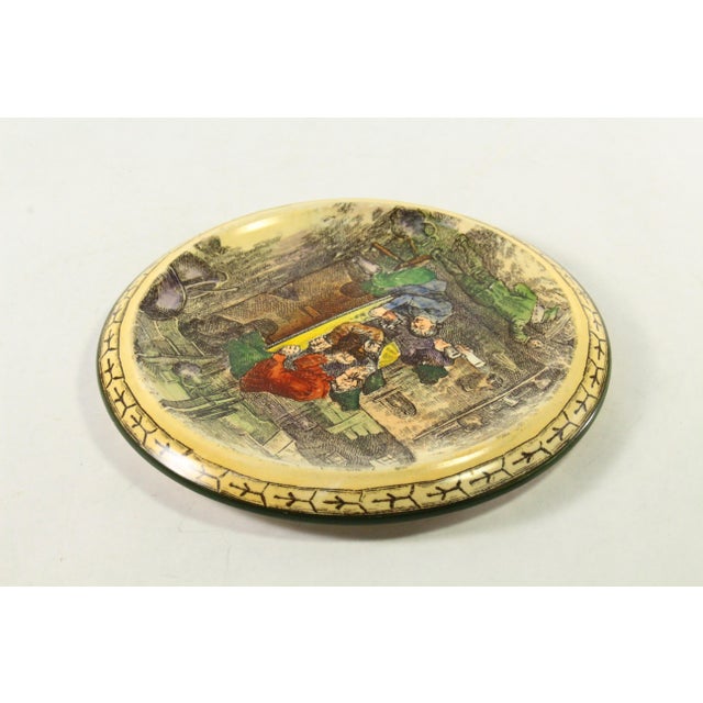 English 1900s Royal Doulton Underplate Trivet Sketches From Teniers Tavern Scene For Sale - Image 3 of 10