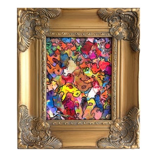 Original Abstract Painting Serg Graff "Happy Doodles" Surreal Fantasy Art, Coa For Sale