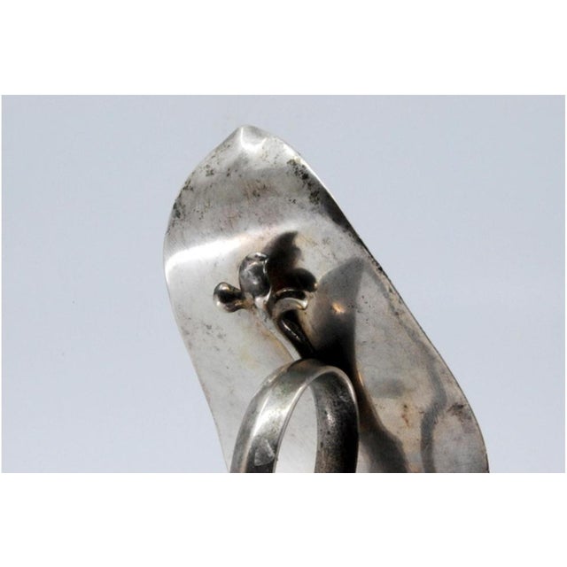 Smooth Silver Milk Jug with Strips For Sale - Image 4 of 11