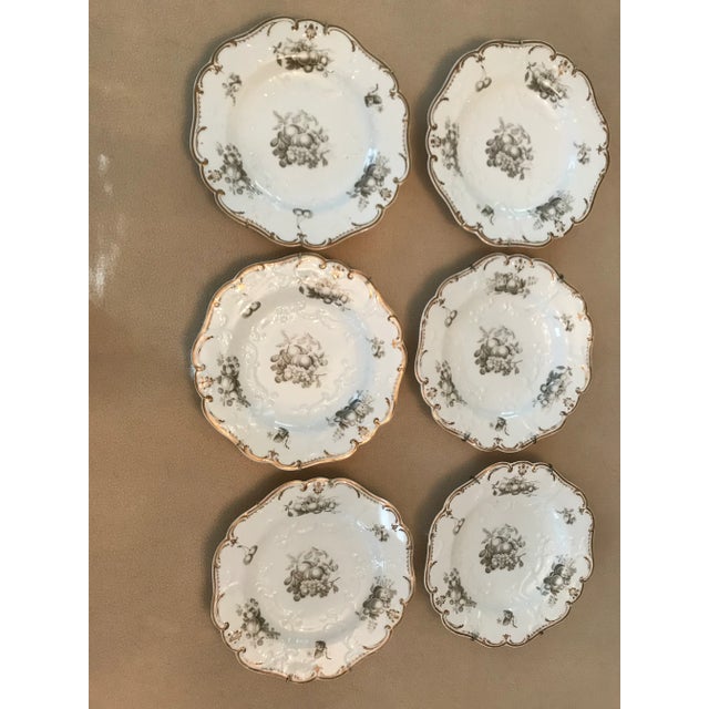 1920s Gilt Painted Porcelain Plates - Set of 6 For Sale - Image 10 of 11