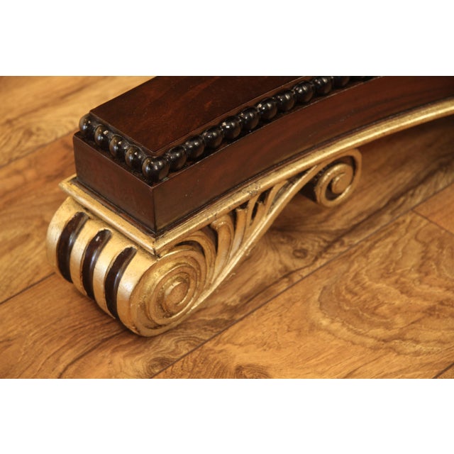 Large and Robust Neoclassical Mahogany Dining Table With Gold Leaf. New American Finish, Immaculate For Sale - Image 16 of 17