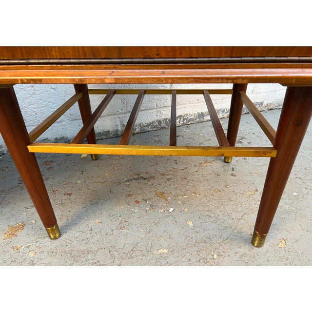 Mid-Century Walnut and Brass Night Stands by Furnette Furniture Company For Sale - Image 16 of 17
