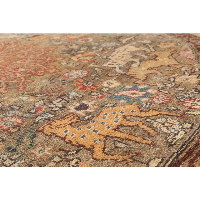 Stone Gray Doris Leslie Blau 1880s Antique Turkish Round Silk & Metal Thread Rug For Sale - Image 8 of 8