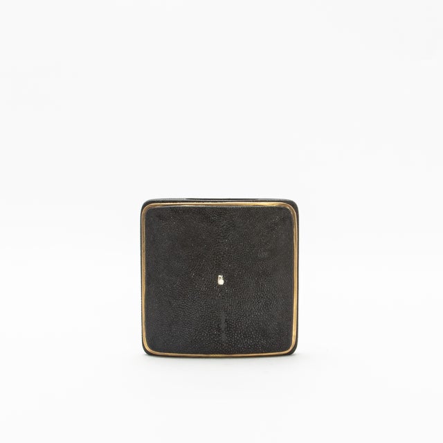 R & Y Augousti Shagreen Vase With Brass Details by R&y Augousti For Sale - Image 4 of 7