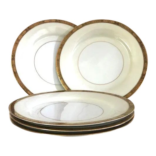1950s Noritake Goldkin Dinner Plates- Set of 5 For Sale