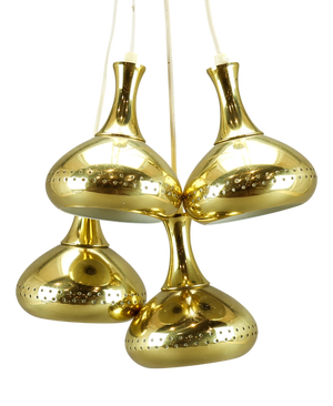 Vintage Perforated Brass Pendant by Hans-Agne Jakobsson for Markaryd, 1960