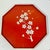 Mid-Century Boho Chic Octagonal Shaped Plastic Serving Tray With Cherry Blossom Design For Sale - Image 9 of 14