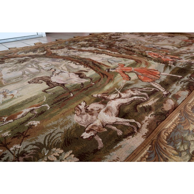 1950s 1950s, Mid-Century German Tapestry Wall Hanging 6.11' X 5.1' For Sale - Image 5 of 17