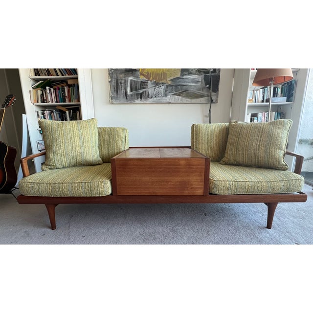 Mid Century Modern Walnut Sofa For Sale - Image 4 of 12