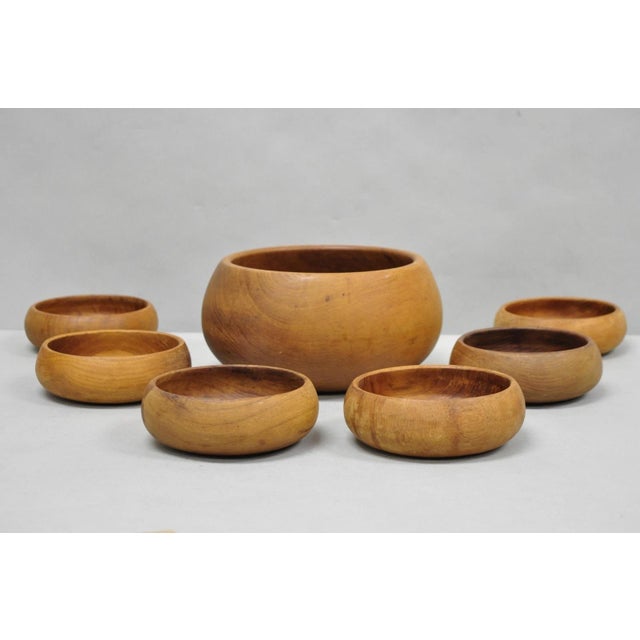 Mid-Century Modern Vintage Mid Century Modern Teak Wood Goodwood Benjamin Medwin Salad Bowl Set - 7pc For Sale - Image 3 of 15