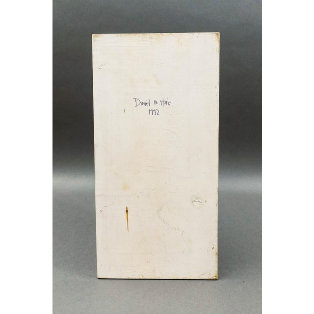 Daniel Hale 1992 Signed Hand Painted Carved Wood Folk Art Flag Figure Sculpture For Sale - Image 9 of 10