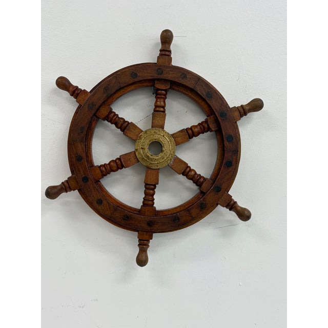 Wooden Ship’s Wheel Wall Decor For Sale - Image 14 of 14