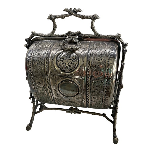 Antique Victorian Folding Silver Plated Biscuit Box/Muffin Warmer (Very Ornate) For Sale