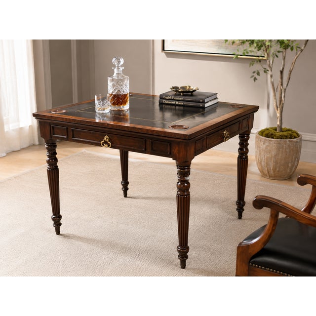 This striking Maitland-Smith game table combines classic English design with rich craftsmanship. Made of solid mahogany...