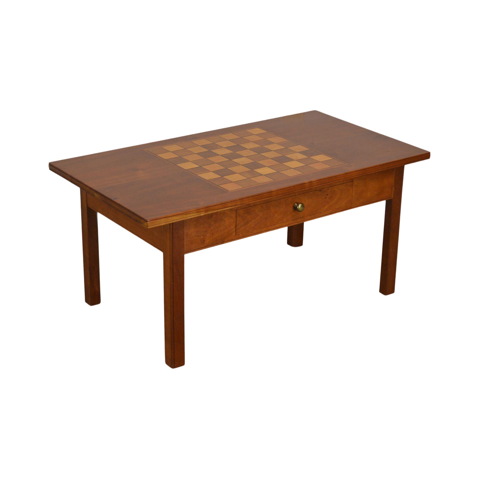 Hand Crafted Solid Cherry Wood Checkerboard Top Game Table by F. G ...