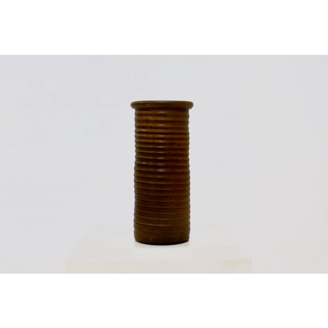 Ceramic Studio Pottery Cylindrical Vase by Jan De Graaf, 1970s For Sale - Image 7 of 9