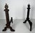 Pair of cast iron and wrought iron firedogs, flame-gilded, in the style of Gilbert Poillerat For Sale - Image 6 of 12