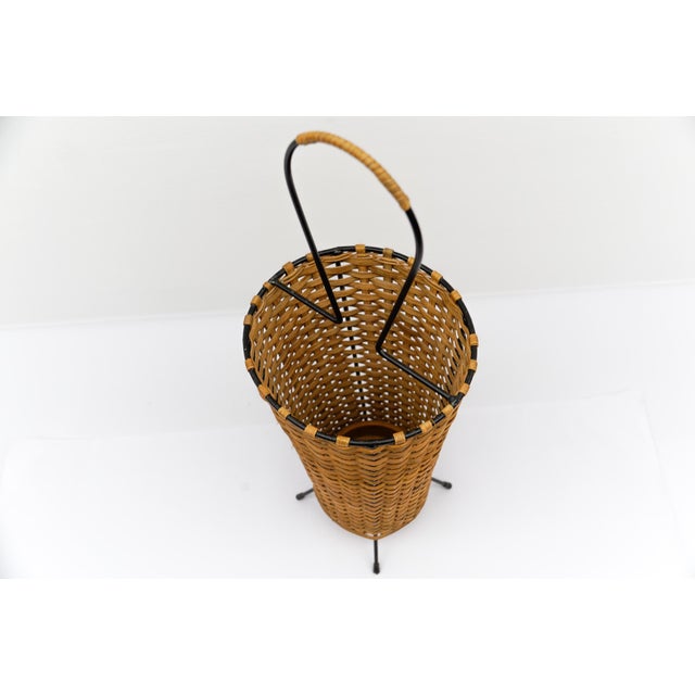 1960s Scandinavian Rattan and String Umbrella Stand, Sweden, 1960s For Sale - Image 5 of 9