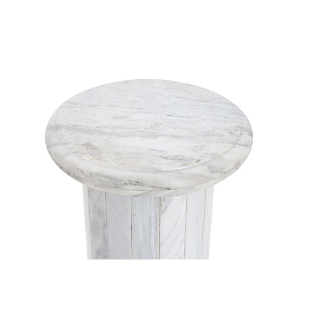 Traditional 1980s Marble Column Pedestal For Sale - Image 3 of 8