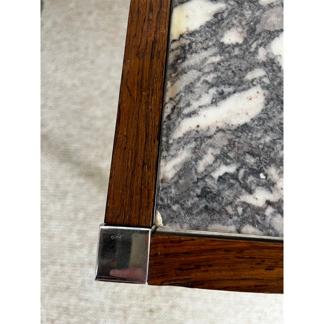 Mid-Century Modern Coffee Table in Metal, Walnut and Arabescato Marble, Italy, 1970 For Sale - Image 18 of 18
