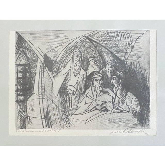 Isaac Lichtenstein 1, Bezalel School Jerusalem Israeli Judaica Etching For Sale - Image 4 of 9