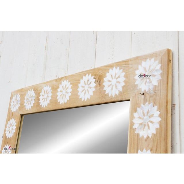 Contemporary Modern Farmhouse Inlay Blossom Mirror For Sale - Image 3 of 10