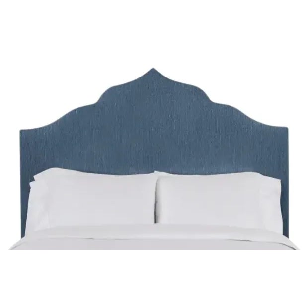 Clementine King Headboard, Navy Linen For Sale