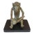 Vintage African Ashanti Akan Bronze Sculpture of a Monkey I Coast 4"h W/Stand For Sale