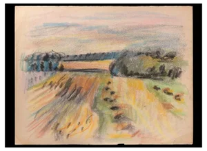 Edmond Cuisinier, Landscape, Original Etching, Early 20th-Century
