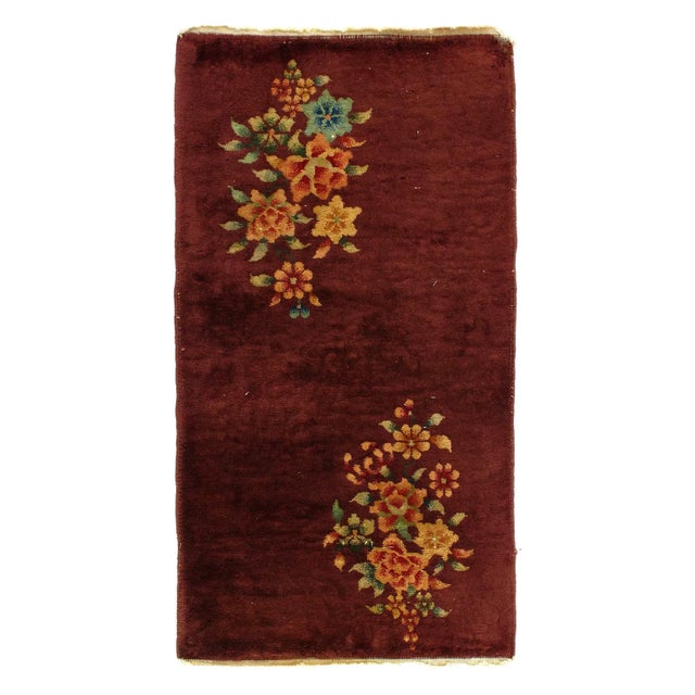 Early 20th Century Antique Chinese Art Deco 2'11'' X 3'11'' For Sale - Image 4 of 4