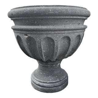Stone Cement Carved Urn Planter For Sale