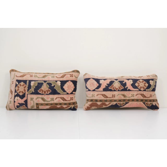 1960s Vintage Turkish Oushak Rug Pillow Cover - a Pair For Sale - Image 5 of 5