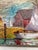 1970’s Original Expressionist New England Seaport Village Sailboats Small Painting Signed & Framed For Sale - Image 4 of 5