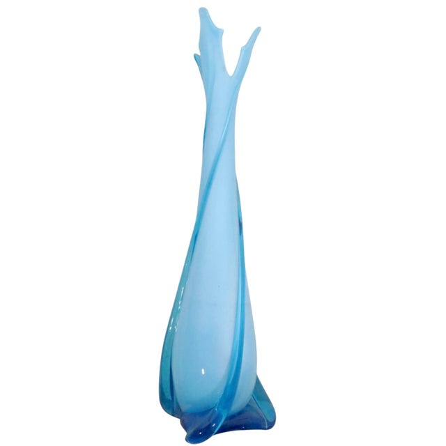 Glass Mid Century Murano Swung Art Glass Vase by Cristalleria Fratelli Betti C 1970's For Sale - Image 7 of 10