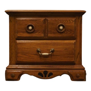 Rock City Little Rock, Ar Solid Oak Country French 26" Two Drawer Nightstand For Sale