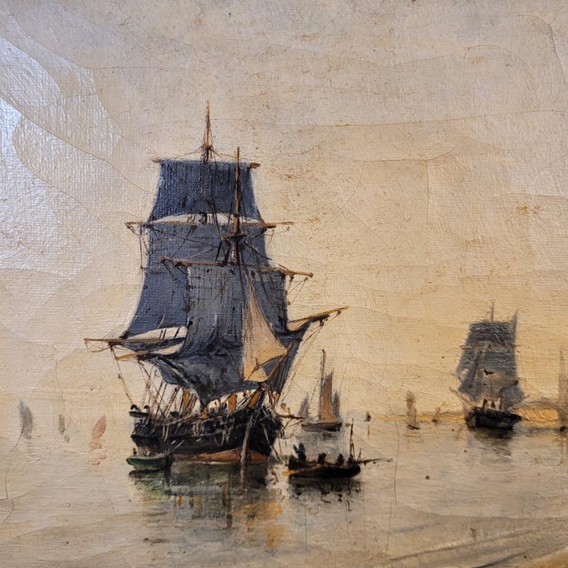 School of Konstantinos Volanakis, The Hybris Ship in Piraeus, 1891, Oil on Canvas For Sale - Image 9 of 18