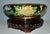 Metal Antique Large Cloisonne Bowl W/Carved Wood Base For Sale - Image 7 of 13