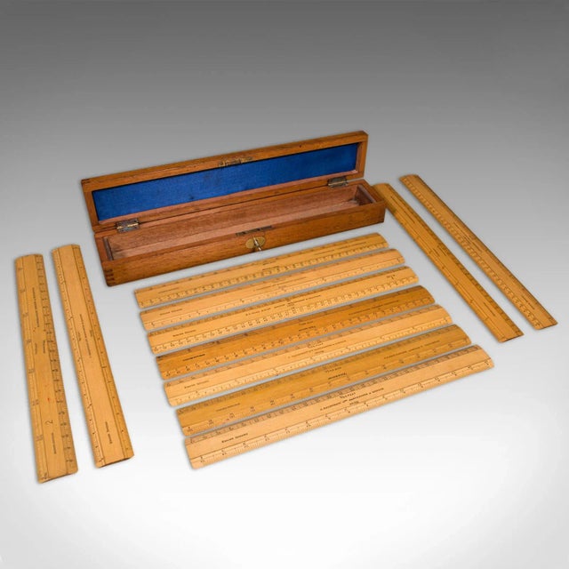 1930s Set of Vintage Draughtsman's Rules, English, Engineer's Instruments For Sale - Image 12 of 12