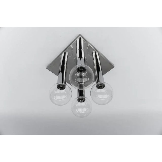 4-light wall or ceiling lamp by motoko ishii for staff, 1970s height: 13 in (33 cm) width: 12.21 in (31 cm) depth: 12.21...