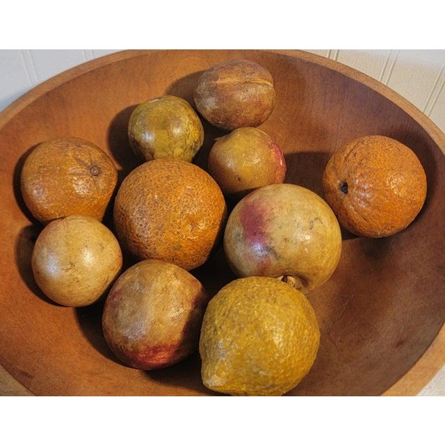 1940s 19Thc Butter Bowl W/ Collection of 17 Pcs. Of Alabaster Fruit For Sale - Image 5 of 6