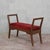 Small Wooden Bench Upholstered in Red Art Deco Velvet, 1940s For Sale - Image 11 of 18
